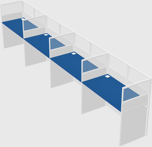 Shared rectangular cubicle