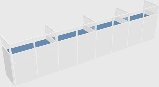 Shared rectangular cubicle