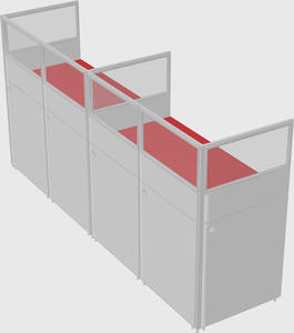 Shared rectangular cubicle
