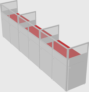 Shared rectangular cubicle