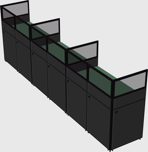 Shared rectangular cubicle