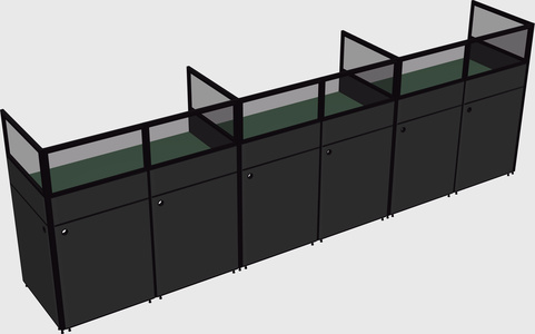 Shared rectangular cubicle