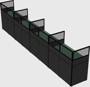 Shared rectangular cubicle