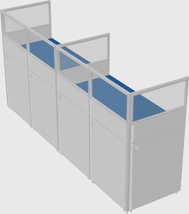 Shared rectangular cubicle