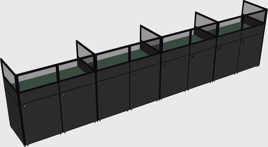 Shared rectangular cubicle