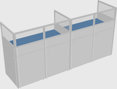 Shared rectangular cubicle