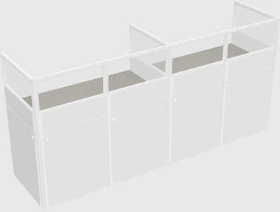Shared rectangular cubicle