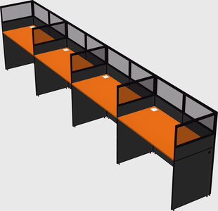 Shared rectangular cubicle