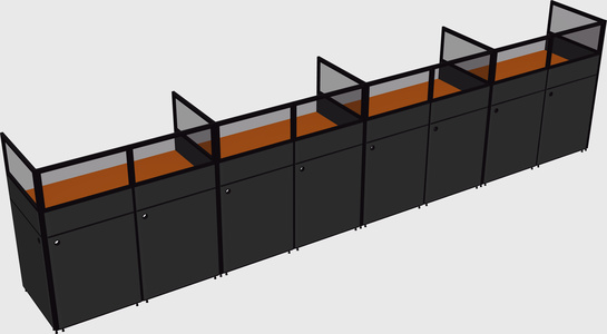 Shared rectangular cubicle