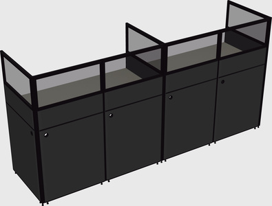 Shared rectangular cubicle
