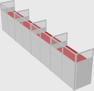 Shared rectangular cubicle