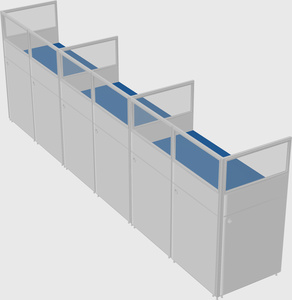 Shared rectangular cubicle