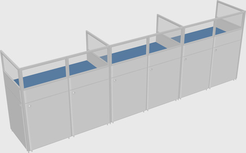 Shared rectangular cubicle