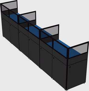 Shared rectangular cubicle