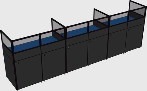 Shared rectangular cubicle