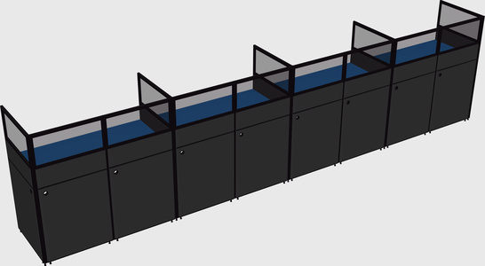 Shared rectangular cubicle