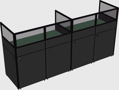 Shared rectangular cubicle