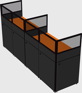 Shared rectangular cubicle