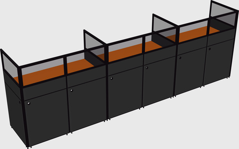 Shared rectangular cubicle