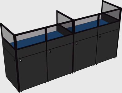 Shared rectangular cubicle