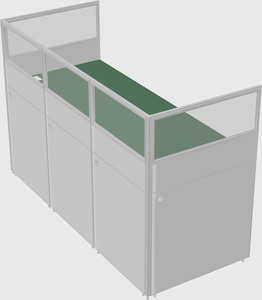 Shared rectangular cubicle