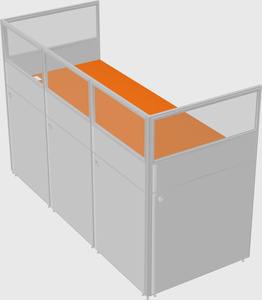Shared rectangular cubicle