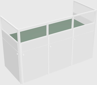 Shared rectangular cubicle