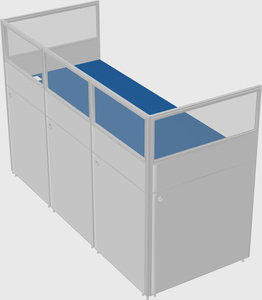 Shared rectangular cubicle