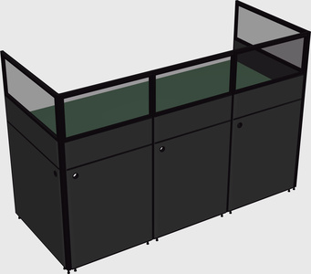 Shared rectangular cubicle