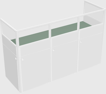 Shared rectangular cubicle