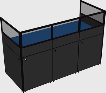Shared rectangular cubicle