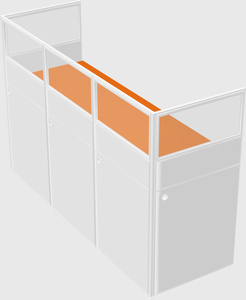 Shared rectangular cubicle