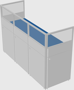 Shared rectangular cubicle