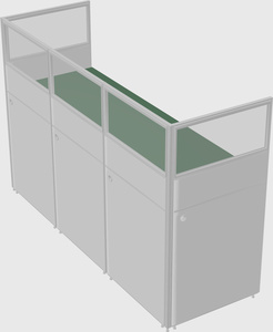 Shared rectangular cubicle