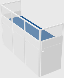 Shared rectangular cubicle