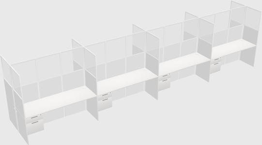 Shared rectangular cubicle