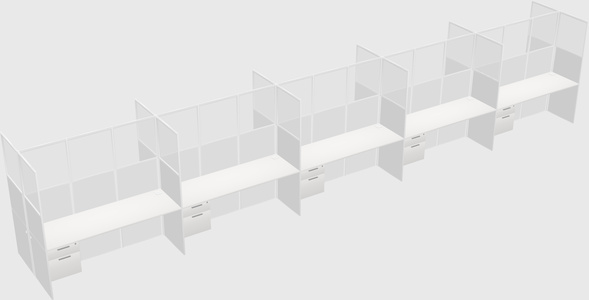 Shared rectangular cubicle