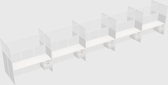 Shared rectangular cubicle