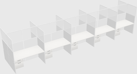 Shared rectangular cubicle
