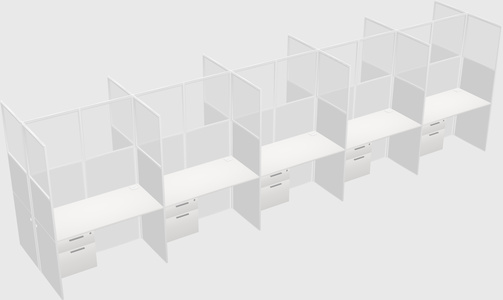 Shared rectangular cubicle