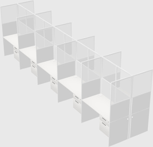 Shared rectangular cubicle