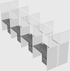 Shared rectangular cubicle