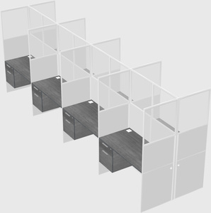 Shared rectangular cubicle