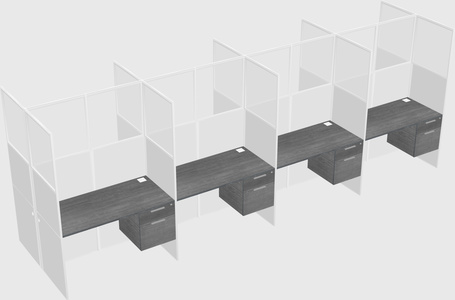 Shared rectangular cubicle