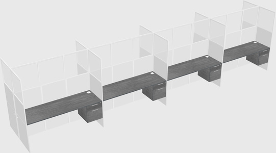Shared rectangular cubicle