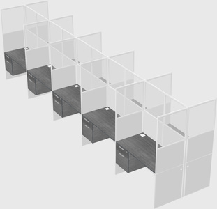 Shared rectangular cubicle