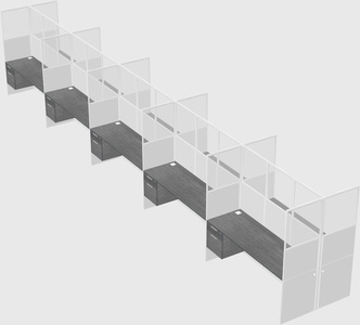 Shared rectangular cubicle