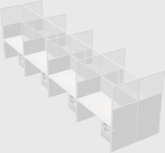 Shared rectangular cubicle