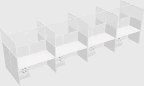 Shared rectangular cubicle