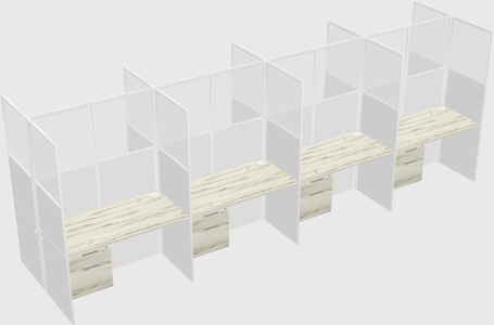 Shared rectangular cubicle